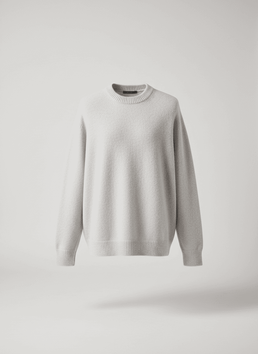 The Cashmere Crewneck in Optic White