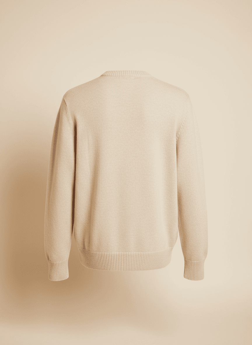 Cotton-Cashmere Crewneck in Ecru