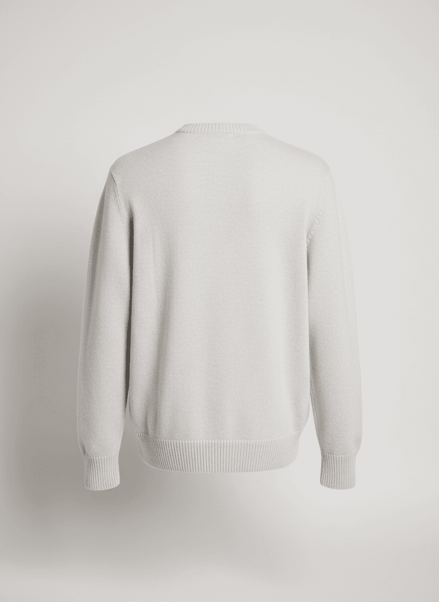 The Cashmere Crewneck in Optic White