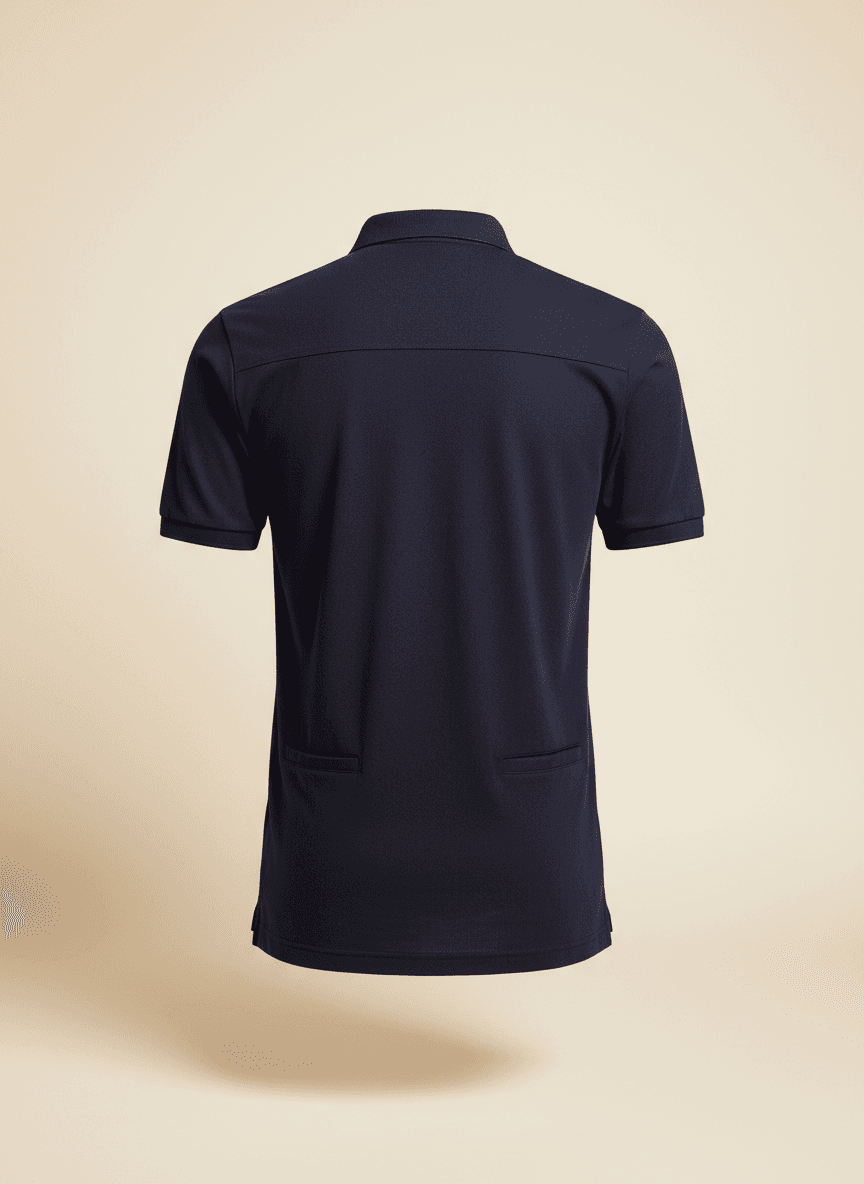 Pima Cotton Polo in Navy