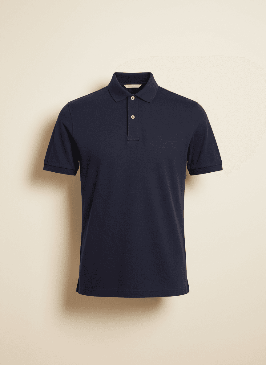 Pima Cotton Polo in Navy